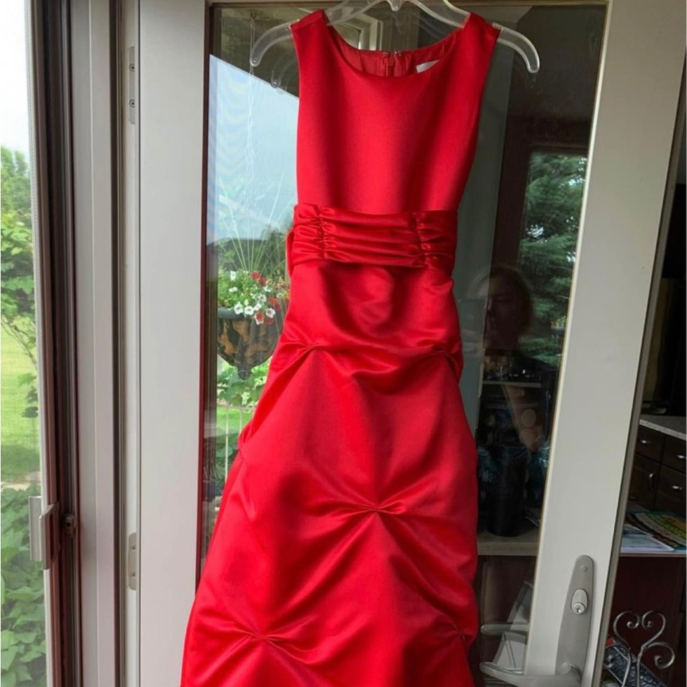 Red junior bridesmaid dress size 8